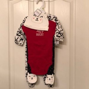 4pc Carters festive merry Christmas Xmas holiday baby set 3mo holidays gift